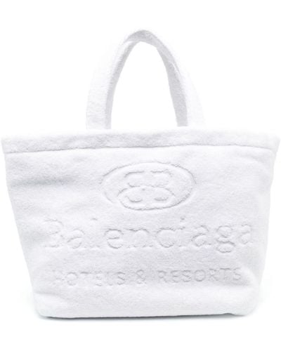 Balenciaga Jumbo Logo-debossed Tote Bag - White