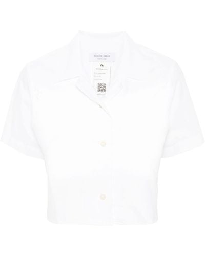 Marine Serre Lace-embellished Cotton Shirt - White