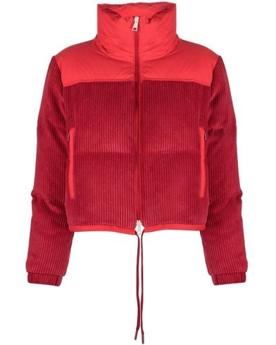 Moncler Waitaki Paneled Quilted Jacket - Red
