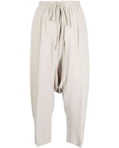 Rick Owens Drop-crotch Cropped Trousers - Natural