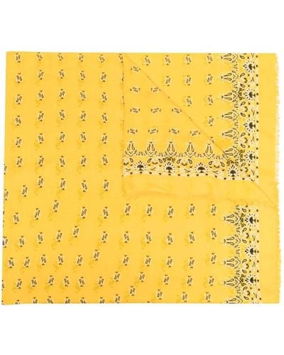 Saint Laurent Paisley-print Grand-rectangle Scarf - Yellow