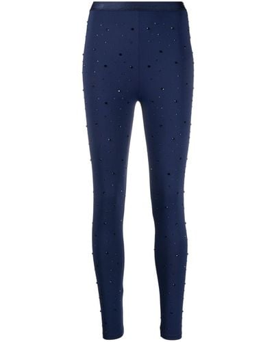 Sandro Rhinestone-embellished leggings - Blue