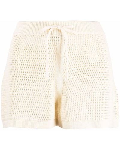 Nanushka Crochet Tie-fastening Shorts - Natural