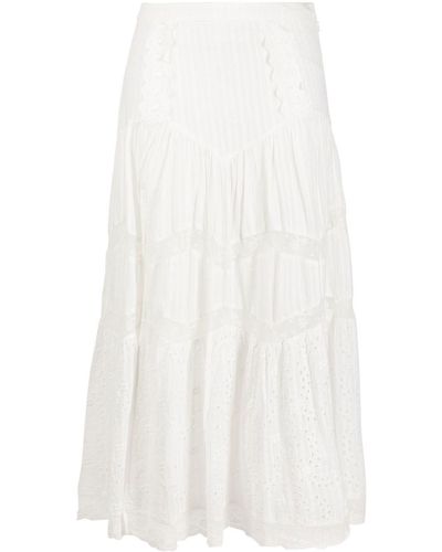 LoveShackFancy Lace-trimmed Midi Dress - White