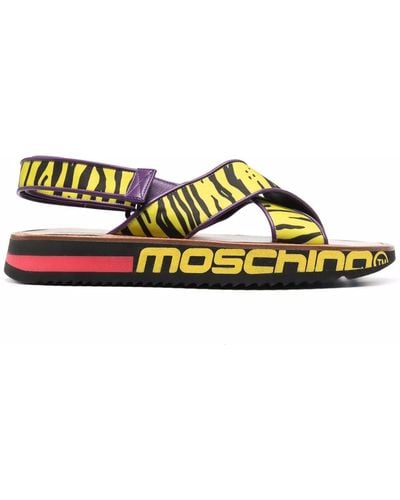 Moschino Tiger-print Sandals - Yellow