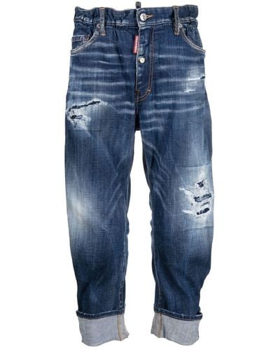 DSquared² Distressed cropped jeans - Azul