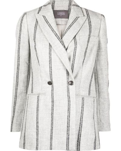 Lorena Antoniazzi Stripe Buttoned Blazer - Grey