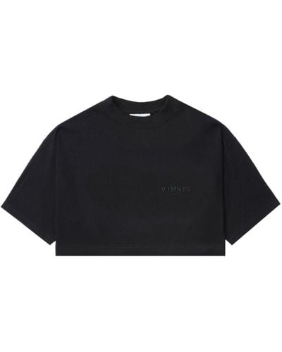 VTMNTS Logo-embroidered Cropped T-shirt - Black