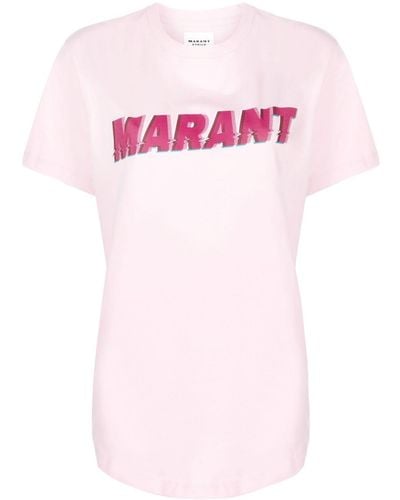 Isabel Marant Logo-print Cotton T-shirt - Pink