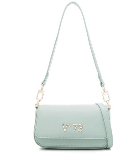V73 Bamboo Logo-lettering Shoulder Bag - Blue