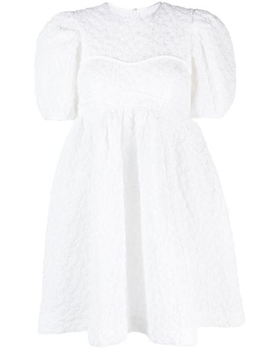 Cecilie Bahnsen Short-sleeve Jacquard Minidress - White