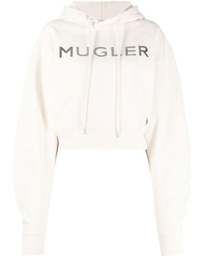 Mugler Cropped-Hoodie - Natur