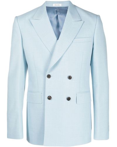 Alexander McQueen Blazer de vestir con doble botonadura - Azul