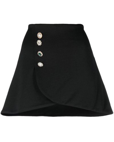 Viktor & Rolf Embellished-button Wrap Mini Skirt - Black