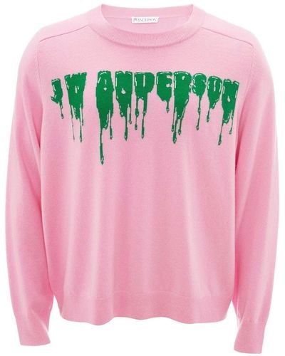 JW Anderson Slime-logo Sweater - Pink