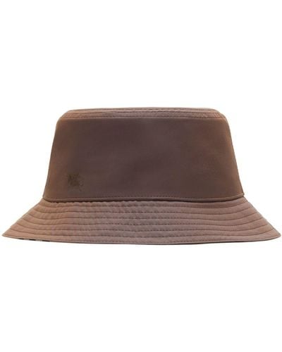 Burberry Reversible Cotton Bucket Hat - Brown