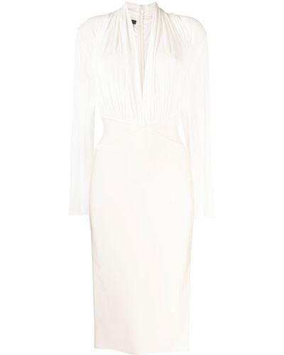 Hervé L. Leroux Kleid mit tiefem Ausschnitt - Weiß
