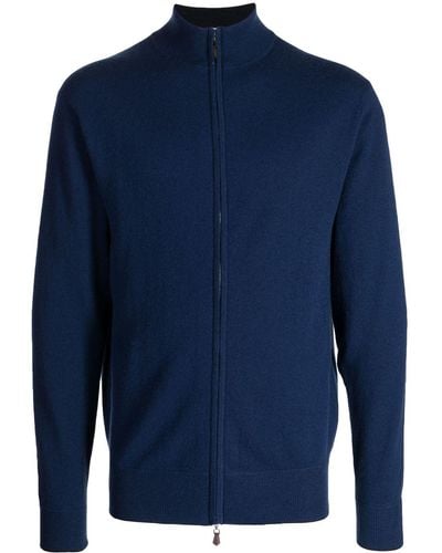 N.Peal Cashmere Kaschmircardigan mit Reißverschluss - Blau