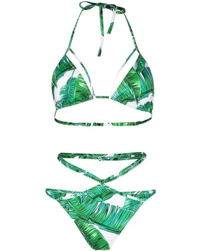Noire Swimwear Bikini mit Print - Grün