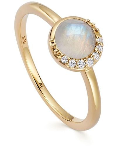 Astley Clarke 18kt Gold Vermeil Luna Moonstone Ring - Metallic