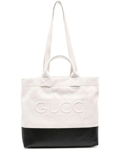 Gucci Bolso shopper con logo en relieve - Blanco
