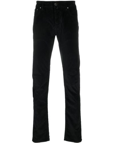 Jacob Cohen Straight-Leg-Jeans mit Logo-Patch - Schwarz