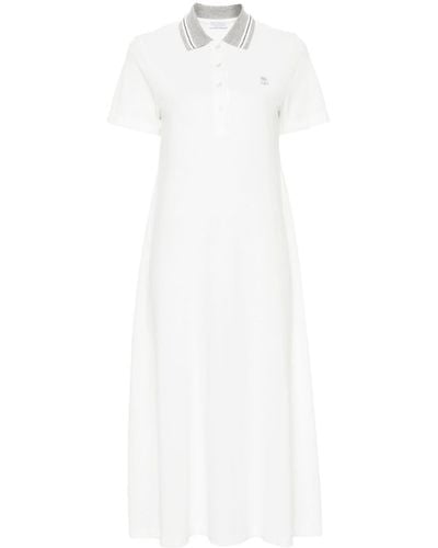 Brunello Cucinelli Kleid mit Poloshirtkragen - Weiß