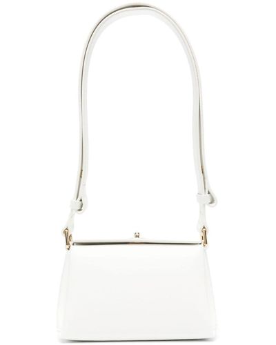 Plan C Mini Leather Shoulder Bag - White