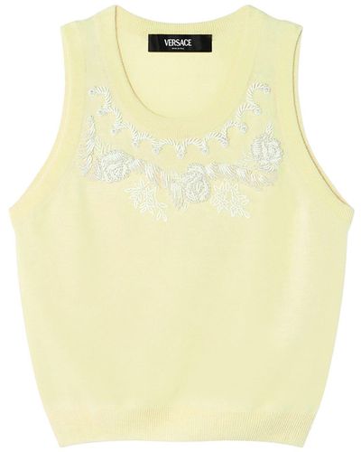 Versace Gebreide Top - Geel