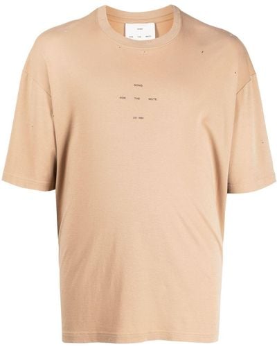 Song For The Mute Logo-print Cotton T-shirt - Natural