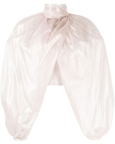 Rochas Bluse mit Stehkragen - Weiß