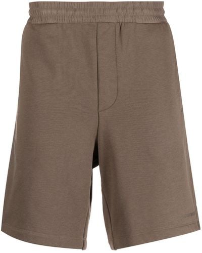 Emporio Armani Cotton Jersey Bermuda Shorts - Brown