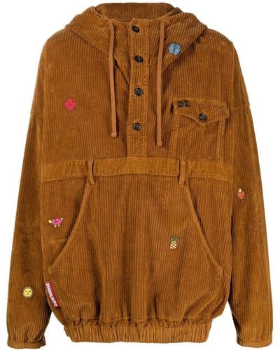 DSquared² Corduroy Hooded Jacket - Brown