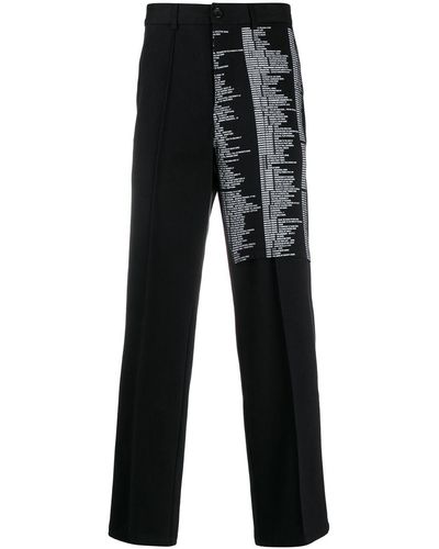 Yang Li Script Print Tailored Trousers - Black