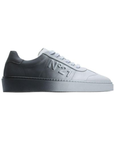 N°21 Gradient-effect Leather Trainers - Grey