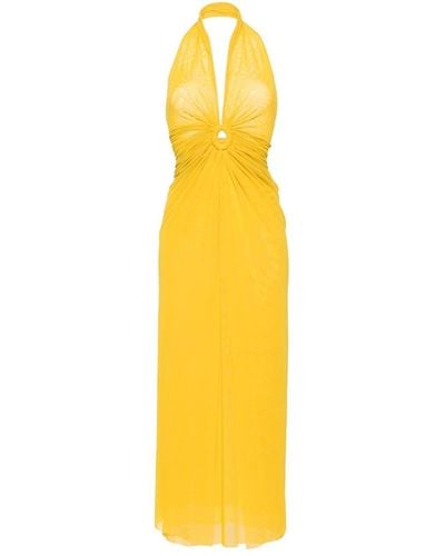 Fisico Tulle Maxi Beach Dress - Yellow