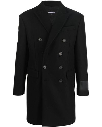 DSquared² Double-breasted Cotton Coat - Black