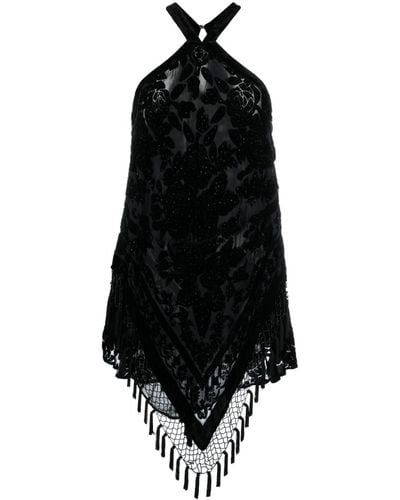 Isabel Marant Mini-jurk Met Geborduurde Bloemen - Zwart