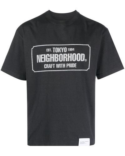 Neighborhood T-shirt Met Logoprint - Zwart