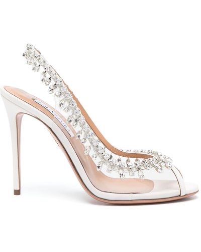 Aquazzura Pumps Temptation Crystal 75mm - Bianco