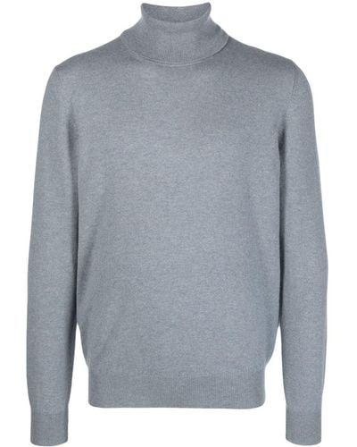 Barba Napoli Mélange-effect Cashmere Roll-neck Sweater - Grey