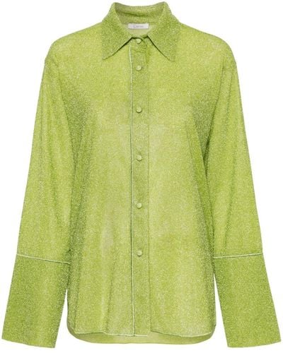 Oséree Shirt With Bell Sleeves With Wire - Green