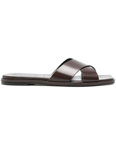 Aeyde Sonia Leather Sandals - Brown