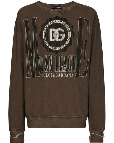 Dolce & Gabbana Sweatshirt mit Logo-Print - Braun