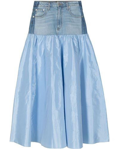 Cynthia Rowley Paneled A-line Maxi Skirt - Blue