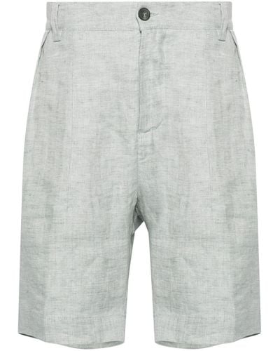 Sease Herringbone Linen Bermuda Shorts - Gray