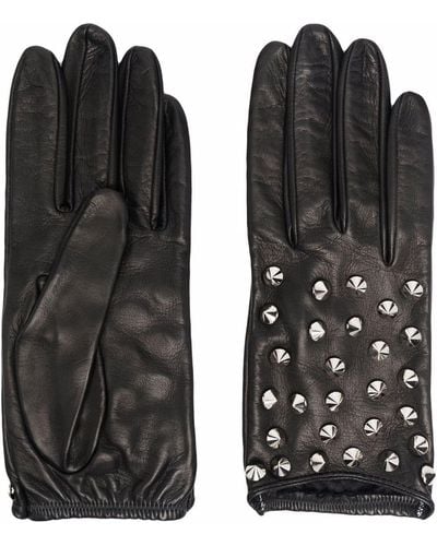 Manokhi Studded Leather Gloves - Black