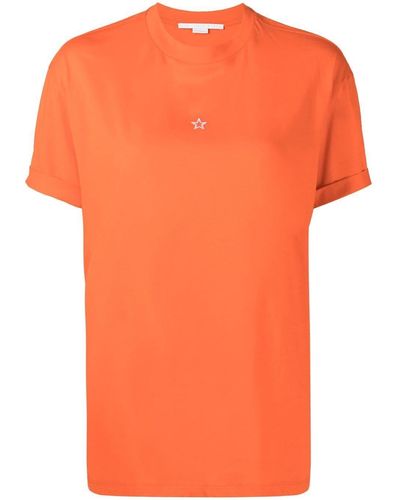Stella McCartney Camiseta con estrella bordada - Naranja