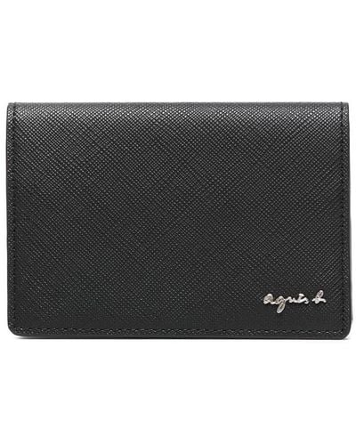 agnès b. Bi-fold Leather Cardholder - Gray