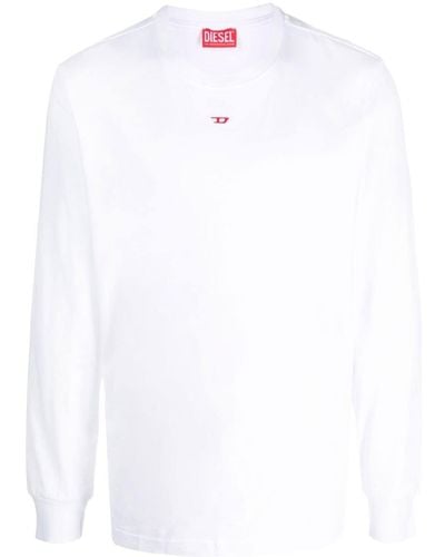 DIESEL Camiseta con parche del logo - Blanco